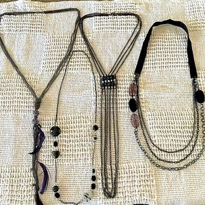 Long Layered Beaded/Chain Necklaces
